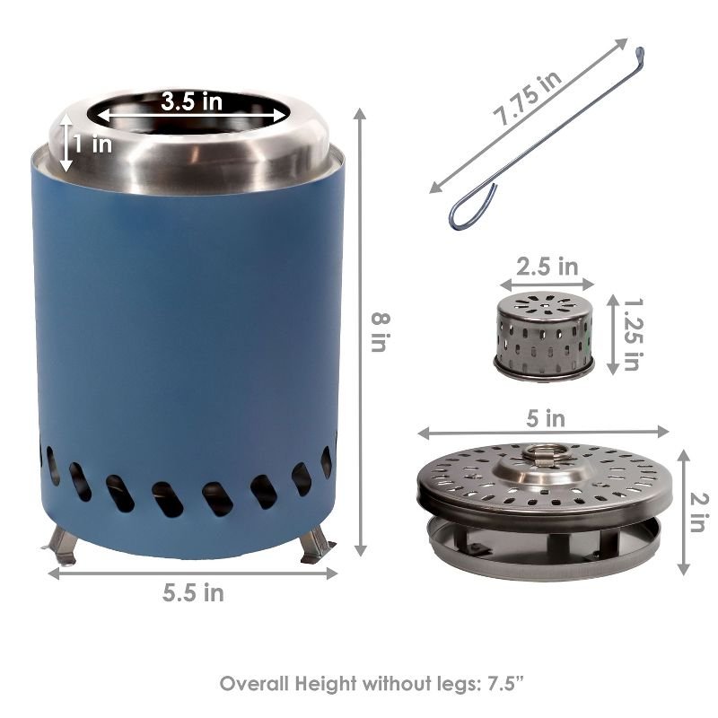 Sunnydaze Stainless Steel Tabletop Smokeless Fire Pit