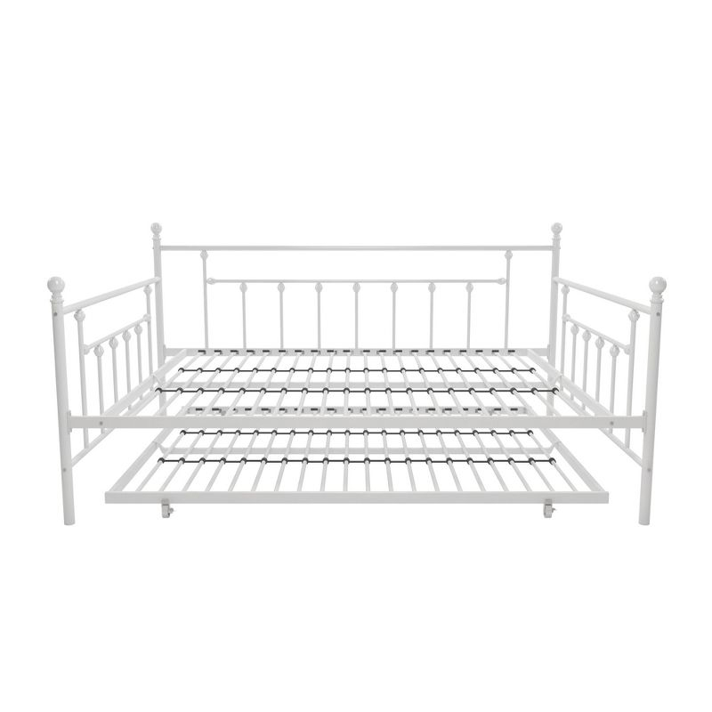 DHP Manila Metal Daybed and Trundle, Queen/Full Size, White