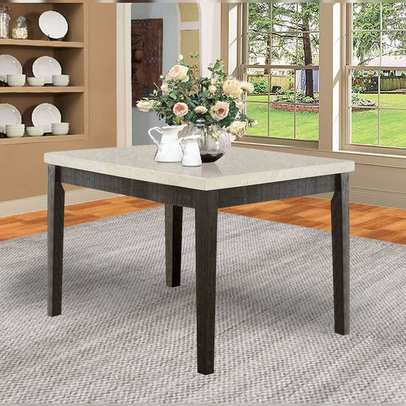 54" Nolan Accent Table White Marble/Salvage Dark Oak - Acme Furniture