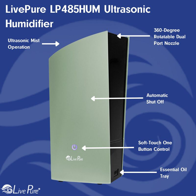 LivePure LP485HUM Ultrasonic Humidifier, Graphite
