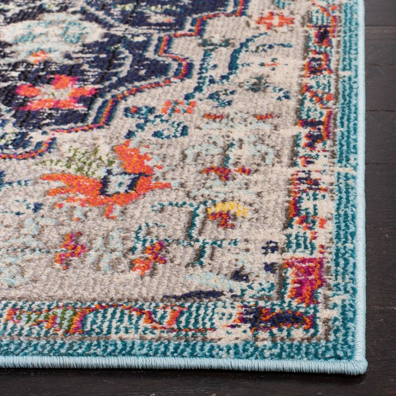 Madison MAD447 Power Loomed Indoor Area Rug - Black/Teal - 9'x9' - Safavieh