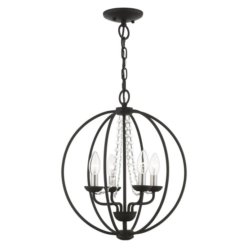 Livex Lighting Arabella 4 - Light Chandelier in  Black/Brushed Nickel
