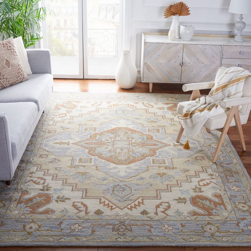 Heritage HG920 Hand Loomed Area Rug - Beige/Grey - 8'9"x11'9" - Safavieh.