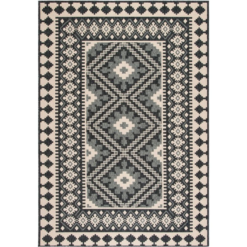 Veranda VER099 Power Loomed Indoor/Outdoor Area Rug - Ivory/Grey - 6'7"x9'6" - Safavieh.
