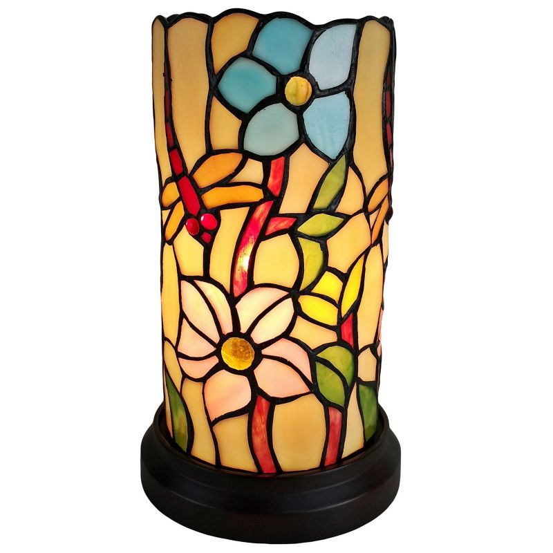 Amora Lighting Tiffany Style Dragonfly Hand-Crafted Mini Table Lamp 10 Inch Tall