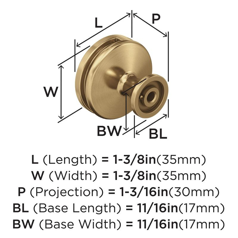 Amerock Oberon 1-3/8 inch (35mm) Diameter Champagne Bronze Cabinet Knob