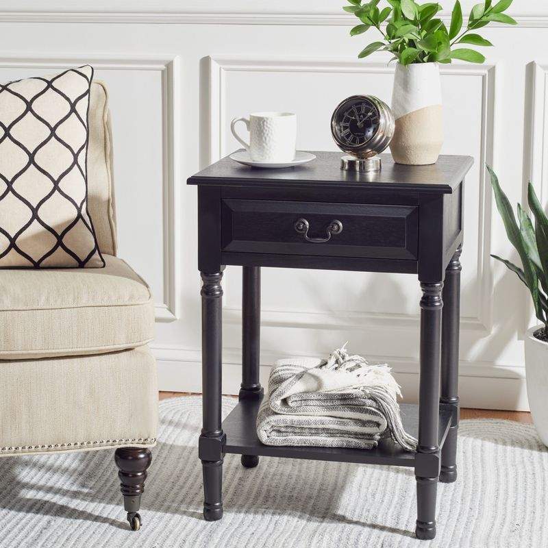 Whitney 1 Drawer Accent Table - Black - Safavieh.