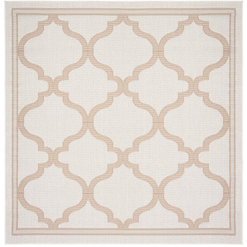 Bermuda BMU810 Power Loomed Indoor/Outdoor Machine Washable Area Rug - Ivory/Beige - 6'7"x6'7" - Safavieh
