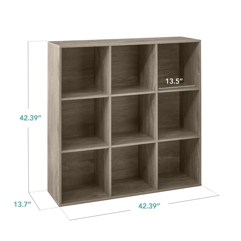 Best Choice Products 9-Cube Bookshelf, 13.5in Display Storage System, Organizer w/ Removable Back Panels - Greige