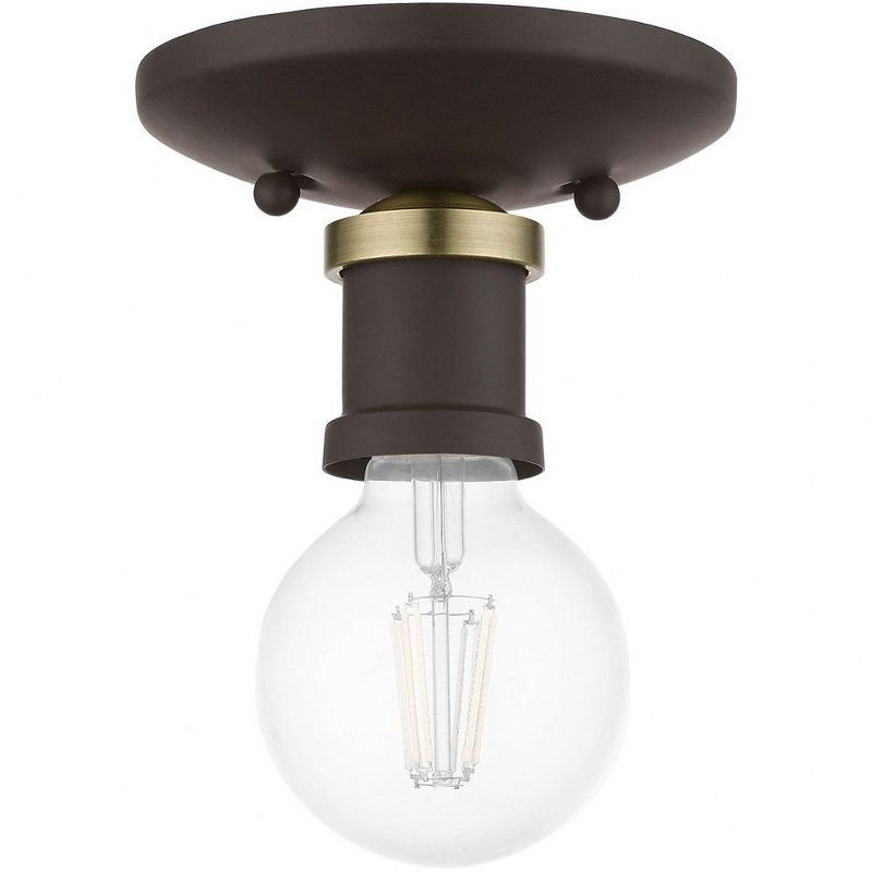 Livex Lighting Lansdale 1 - Light Flush Mount in  Bronze/Antique Brass