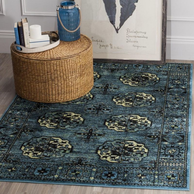 Vintage Hamadan VTH212 Power Loomed Indoor Area Rug - Blue/Multi - 5'3"x7'6" - Safavieh