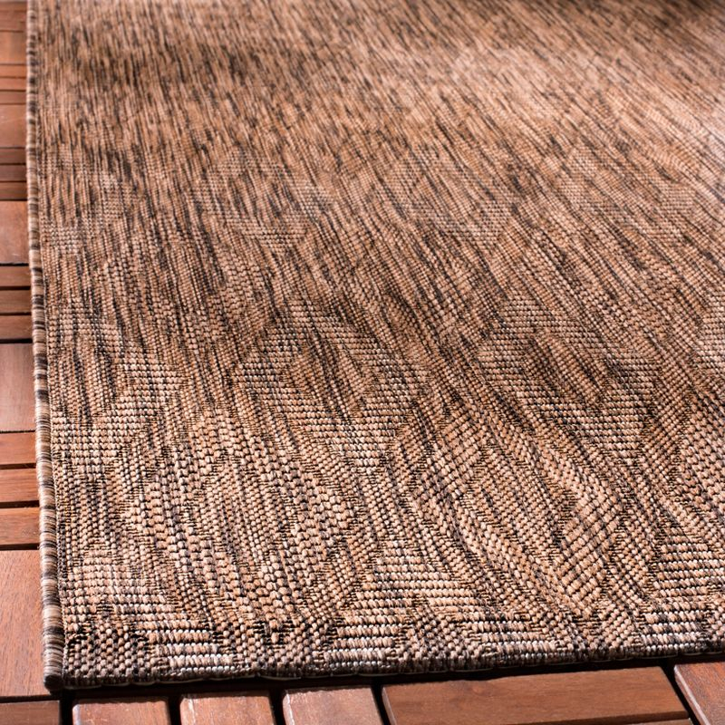 Courtyard CY8522 Power Loomed Indoor and Outdoor Area Rug - Brown/Brown - 6'7"x9'6" - Safavieh