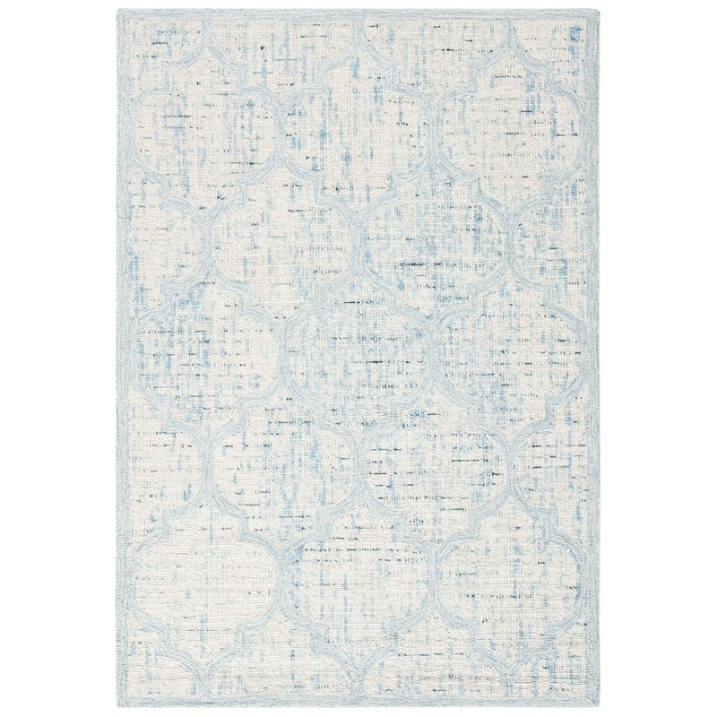 Abstract ABT474 Handmade Indoor Accent Rug - Ivory/Turquoise - 2'x3' - Safavieh