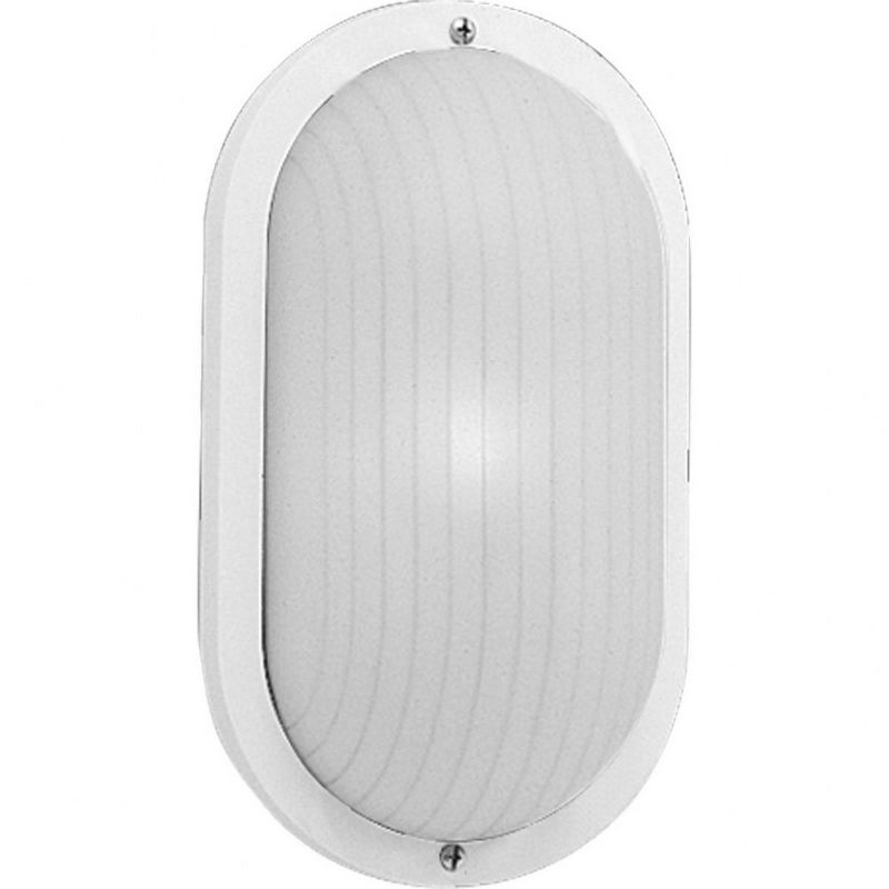 Progress Lighting, Bulkhead Collection, 1-Light Wall/Ceiling Mount, White, Polycarbonate Shade