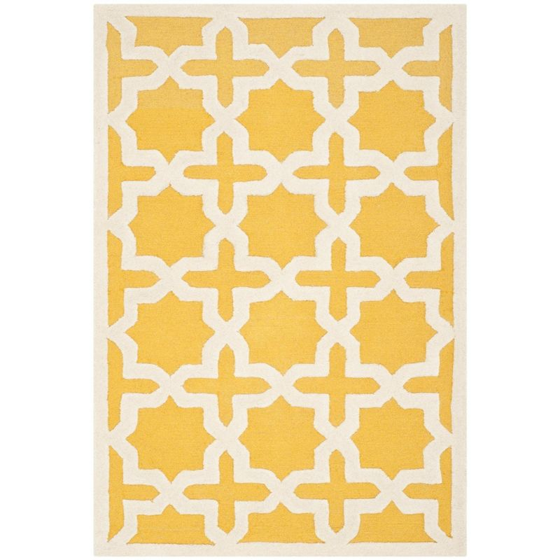 Cambridge CAM125 Tufted Indoor Area Rug - Gold/Ivory - 4'x6' - Safavieh