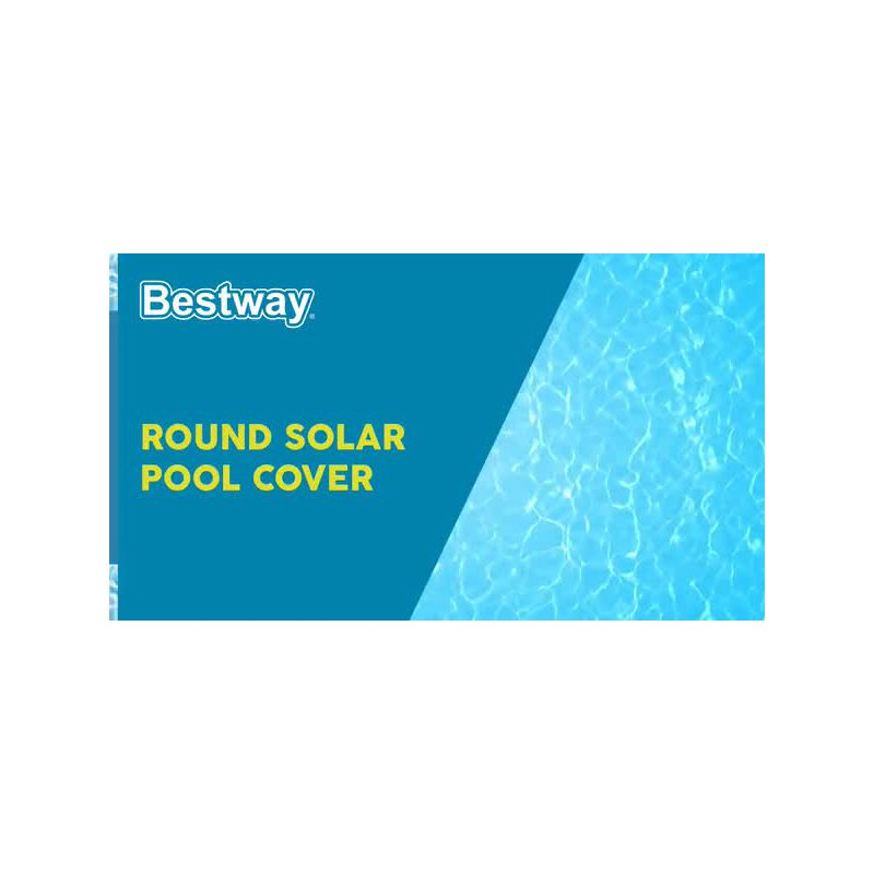 Bestway Flowclear 18 Foot Round Solar Heat Secure Pool Cover for Above Ground Swimming Pools with Storage Bag, Blue (Cover Only)