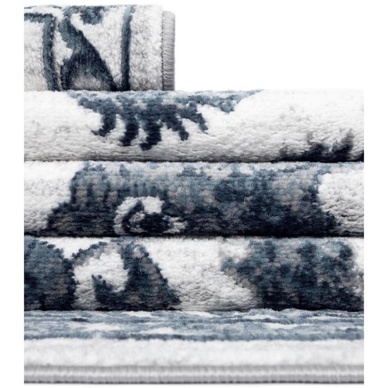Unique Loom Boston Collection Area Rug - Floral (3' 3" x 5' 3" Rectangle White Blue/Gray)
