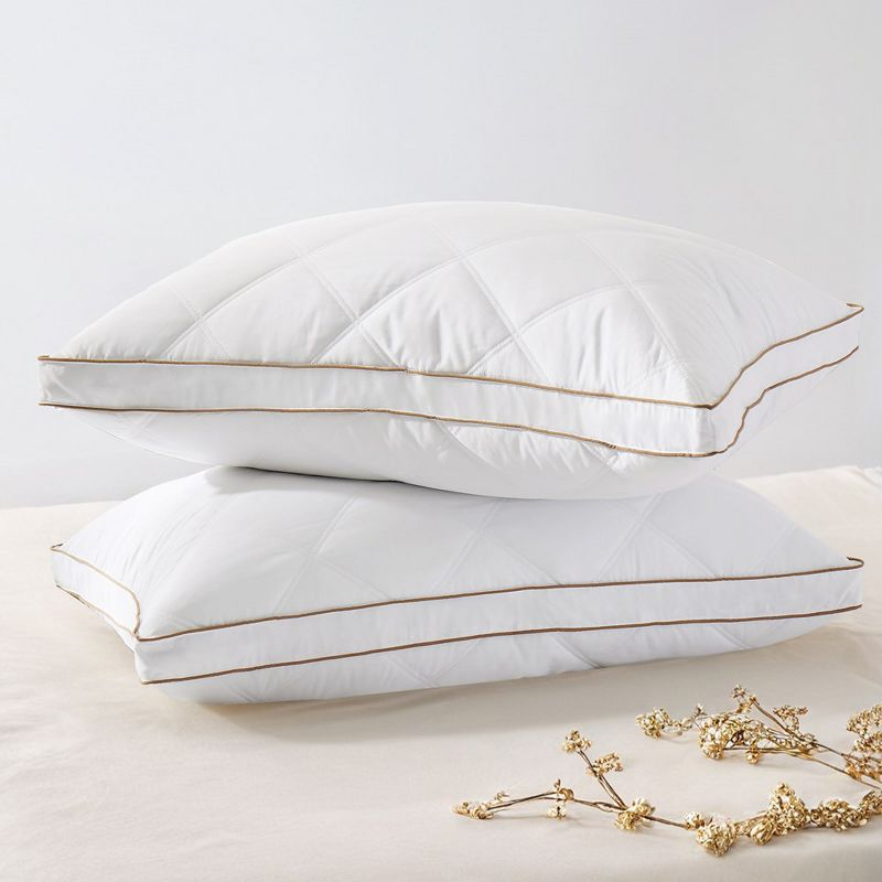 Peace Nest Set of 2 Goose Down Feather Gusseted Bed Pillows, Standard