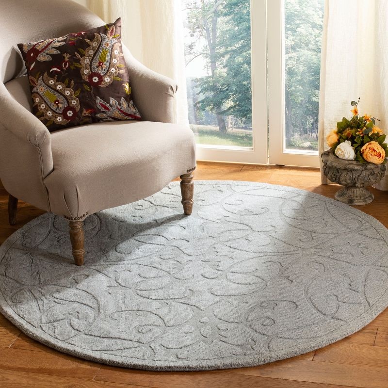 Impressions IM341 Hand Loomed Area Rug - Grey - 5' round - Safavieh.