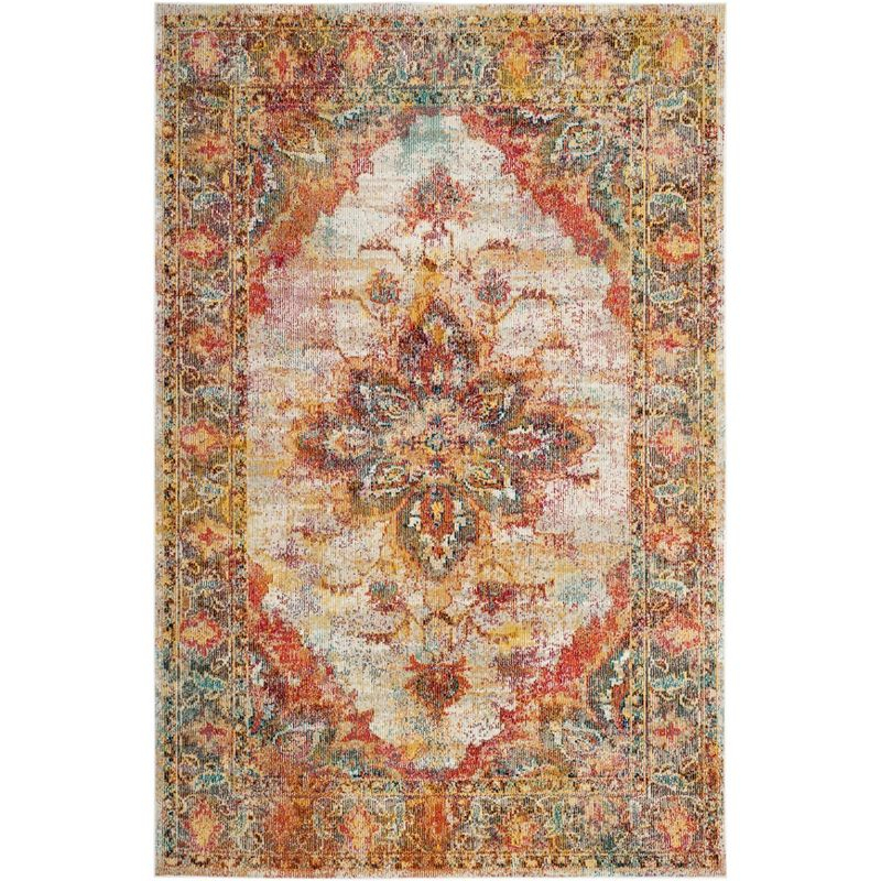 Crystal CRS508 Power Loomed Area Rug - Cream/Rose - 4'x6' - Safavieh.