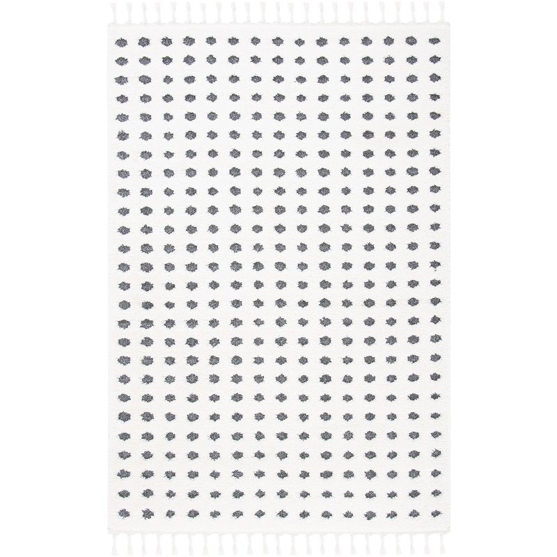 Moroccan Tassel Shag MTS690 Power Loomed Indoor Area Rug - Ivory/Grey - 5'3"x7'6" - Safavieh