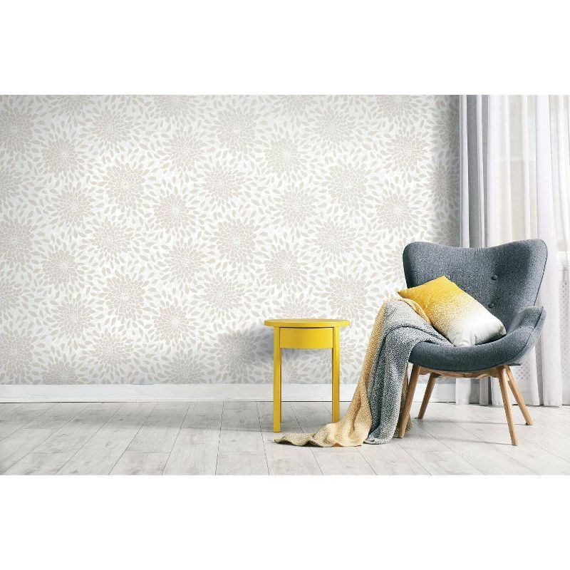 RoomMates Toss The Bouquet Peel & Stick Wallpaper: Removable Vinyl, Self-Adhesive Floral, Modern Botanical, Blue, 28 Sq Ft