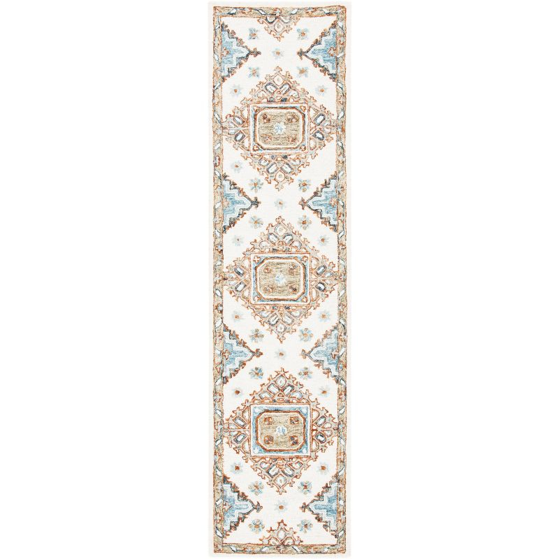 Capri CPR209 Hand Tufted Runner Rug - Ivory/Rust - 2'3"x9' - Safavieh.