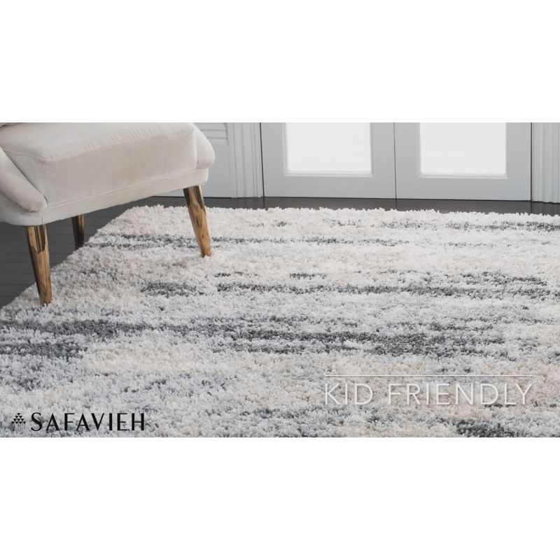Fontana Shag FNT853 Power Loomed Area Rug - Grey/Ivory - 8'x10' - Safavieh.
