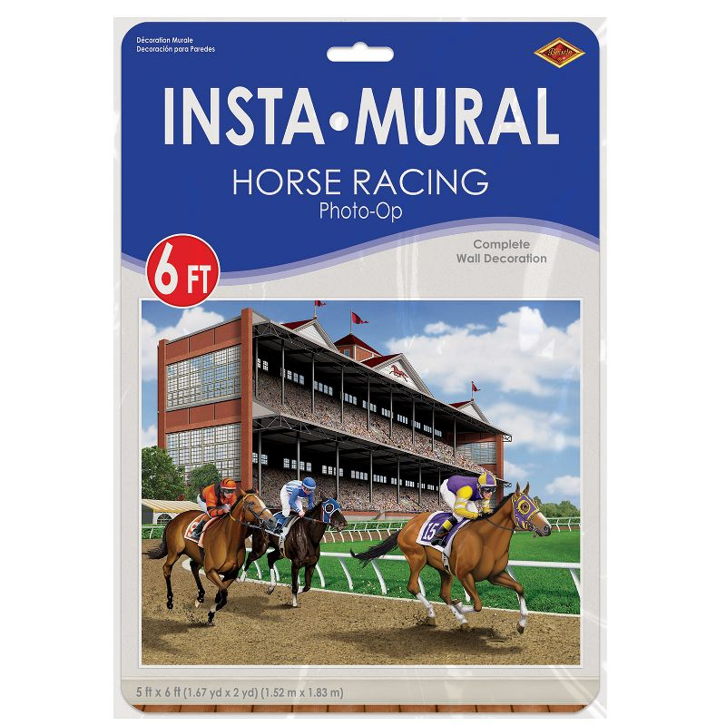 Beistle Horse Racing Insta-Mural Photo Op, 5' x 6', (1/Pkg) Multicolored