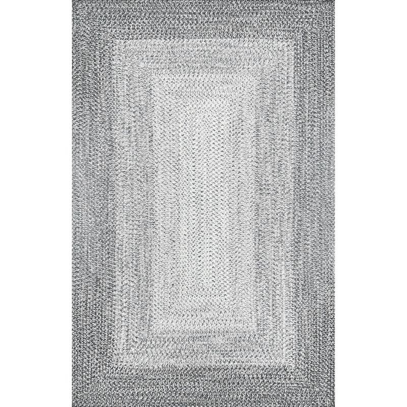 Nuloom Jayda Braided Gradience Indoor/Outdoor Outdoor - Light Gray 4' x 6'