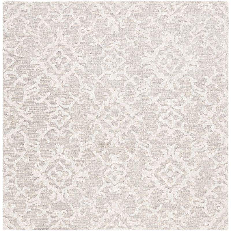 Blossom BLM104 Hand Tufted Area Rug - Grey/Ivory - 6'x6' - Safavieh.