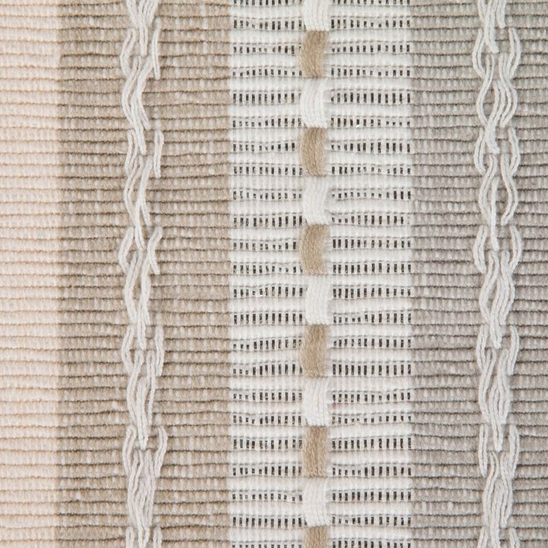 Design Imports  Natural Tonal Stripe With Fringe Table Runner 14X72
