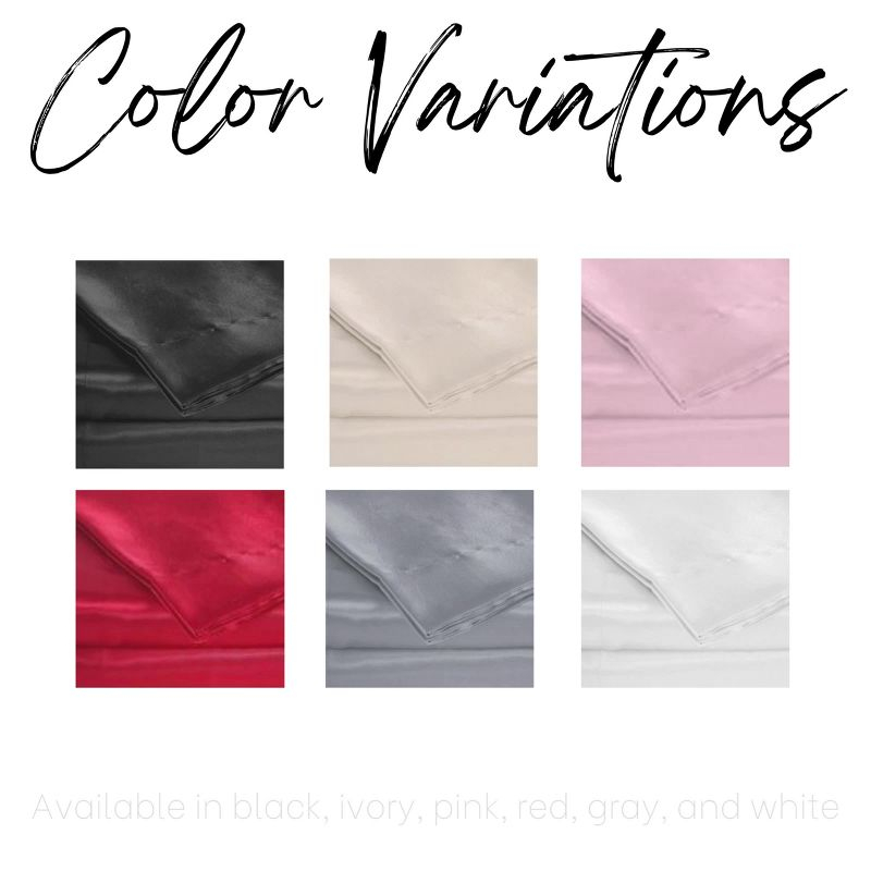 Queen Satin Sheet Set Ivory - Belles & Whistles