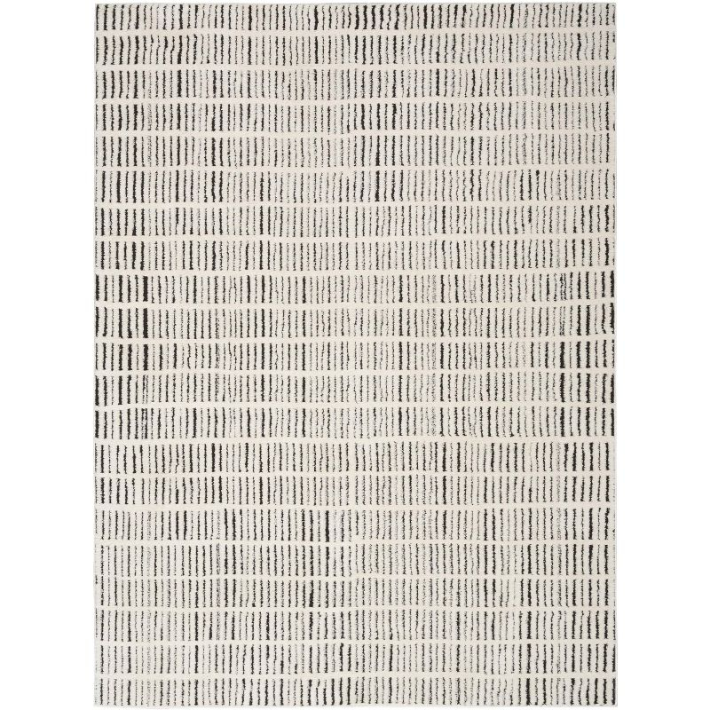 Nourison Cozy Modern 3'11" x 5'11" Ivory Black Scandinavian Indoor Rug