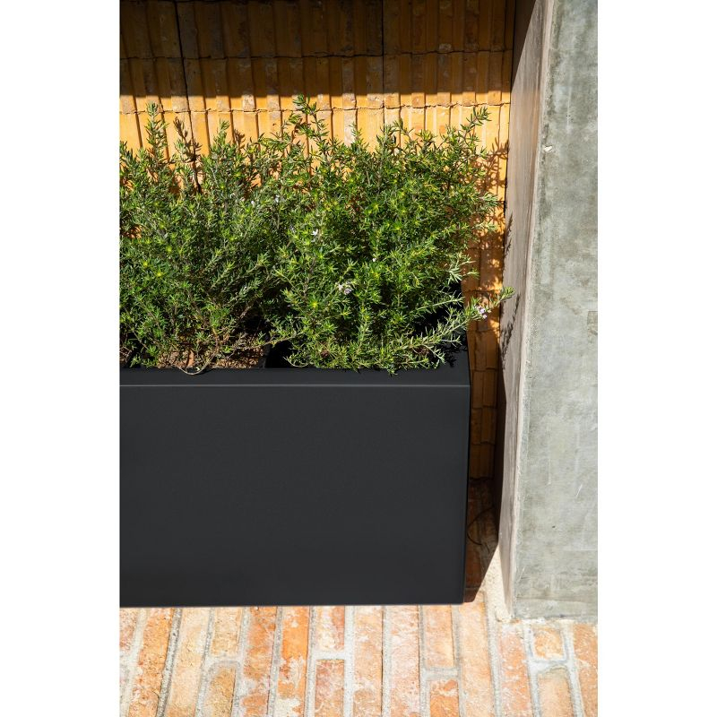 Veradek Block Series Long Box Small 25" Plastic Planter - Black