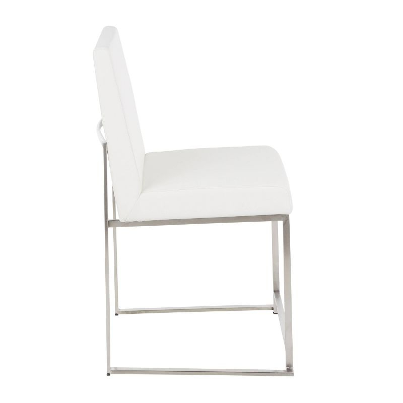 Set of 2 High Back Fuji Contemporary Dining Chairs: Upholstered, Floor Protectors - LumiSource