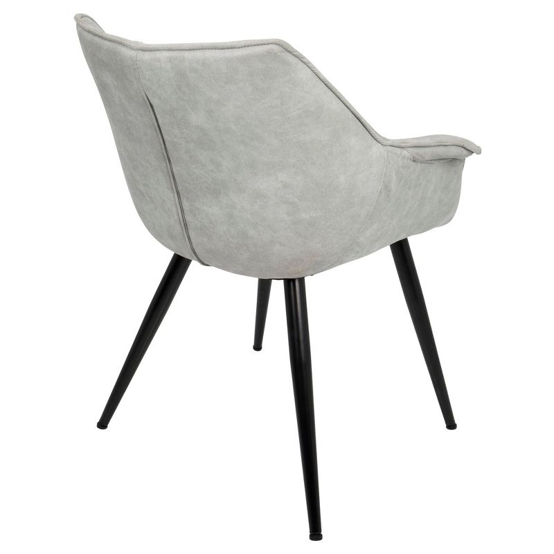 Set of 2 Wrangler Contemporary Accent Chair Light Gray - Lumisource: Suede-Like Upholstery, Metal Legs, Attached Cushions