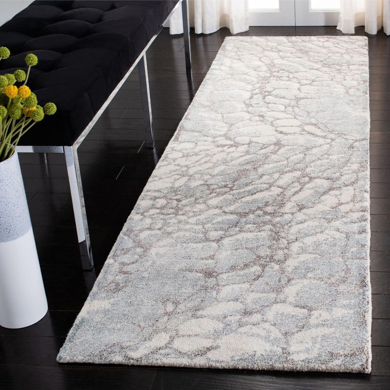 Restoration Vintage RVT112 Hand Tufted Indoor Runner Rug - 2'3"x8' - Grey/Ivory - Safavieh