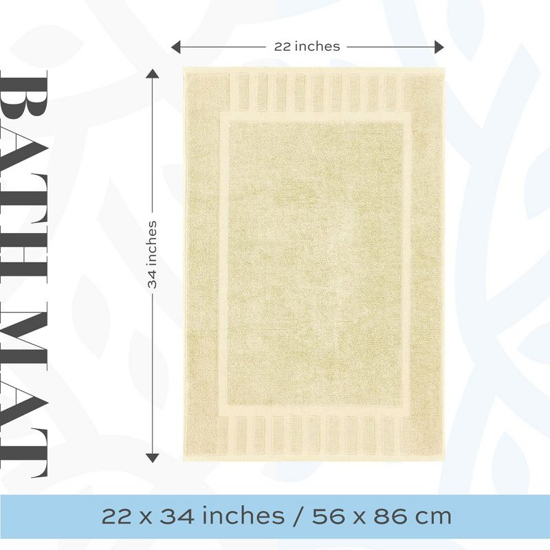 White Classic Cotton Bath Mat Floor Towel [Not a Rug] 2-Pack - 22x34" Beige