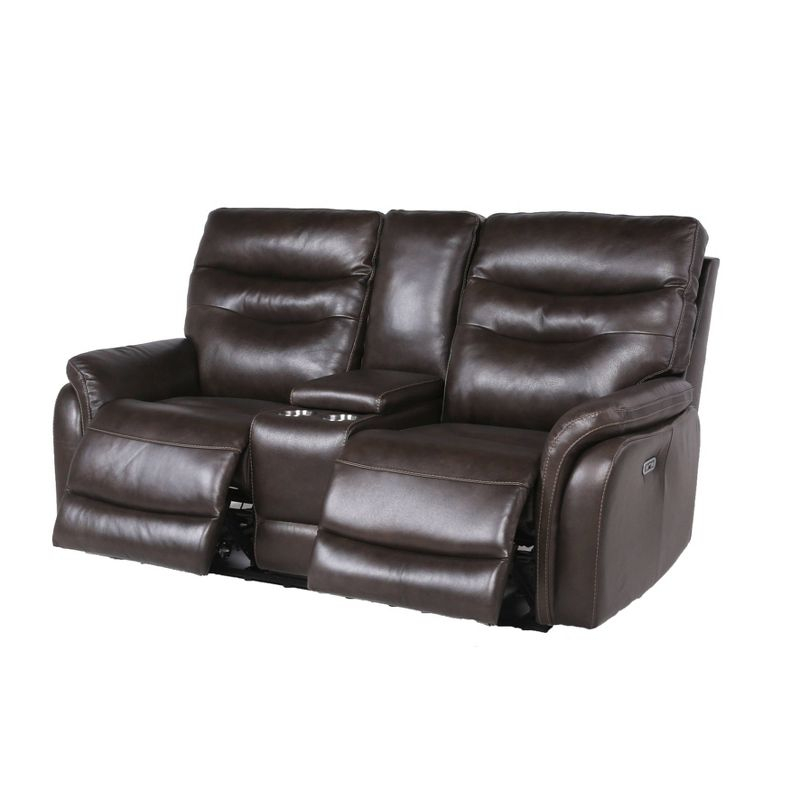Fortuna Power Recliner Console Loveseat - Steve Silver Co. : USB Port, Center Storage