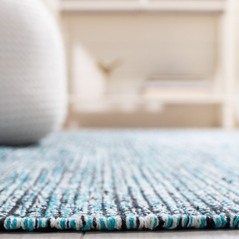 Montauk MTK620 Hand Woven Area Rug - Turquoise/Black - 6'x6' - Safavieh.