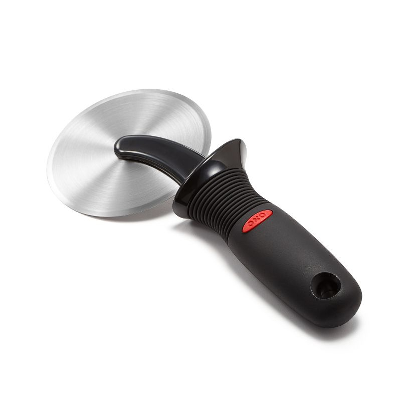 OXO Softworks Pizza Wheel: Stainless Steel Pizza Slicer & Roller, Dishwasher-Safe, Black Handle