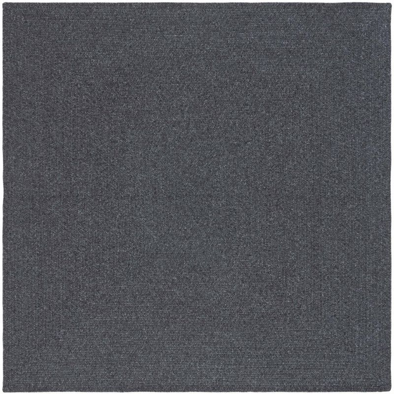 Braided BRA201 Hand Woven Indoor Machine Washable Area Rug - Black - 6'x6' - Safavieh