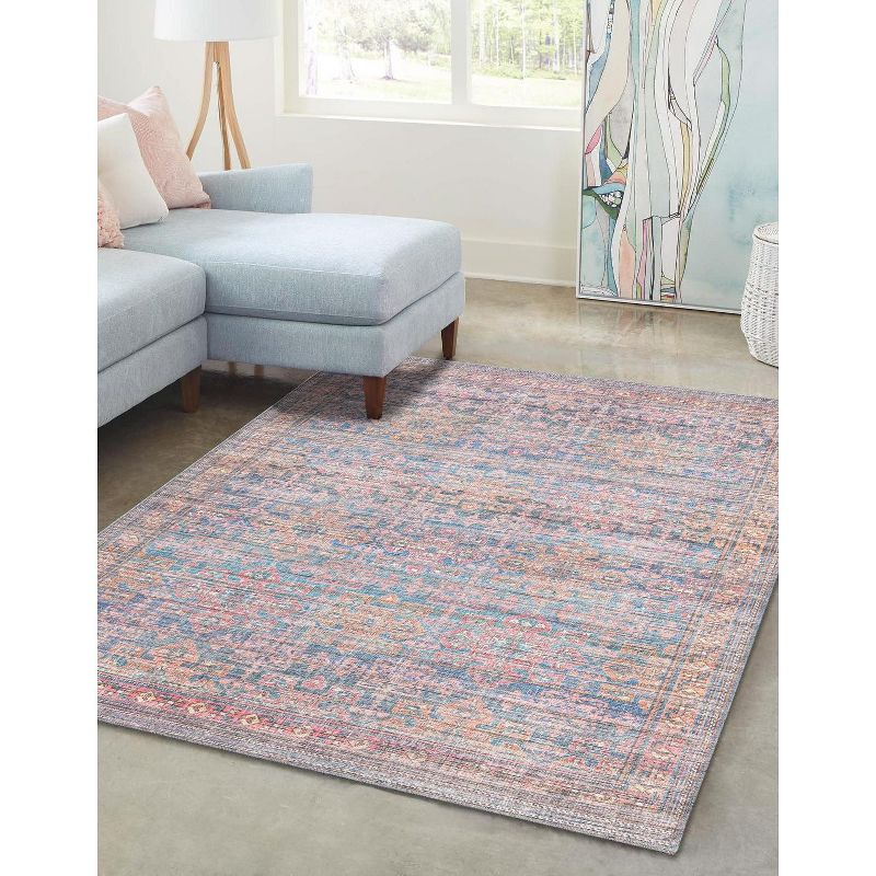 Unique Loom 9' 2 x 12' 0 Nostalgia Bliss Machine Washable Antique Blue Area Rug