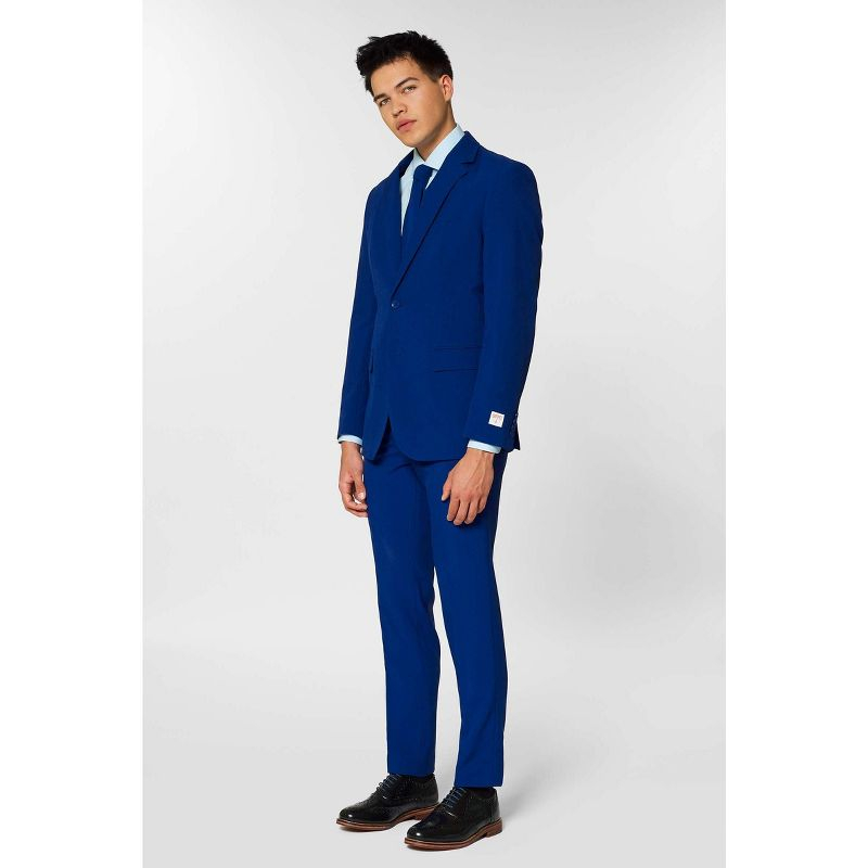 OppoSuits Solid Color Party Suits - Colorful Outfits for Prom, Weddings, Bachelor Parties - Navy Blue  - Size 44