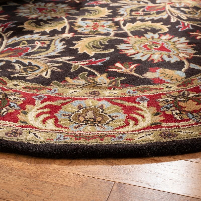 Heritage HG951 Hand Tufted Area Rug - Chocolate/Red - 8' round - Safavieh.
