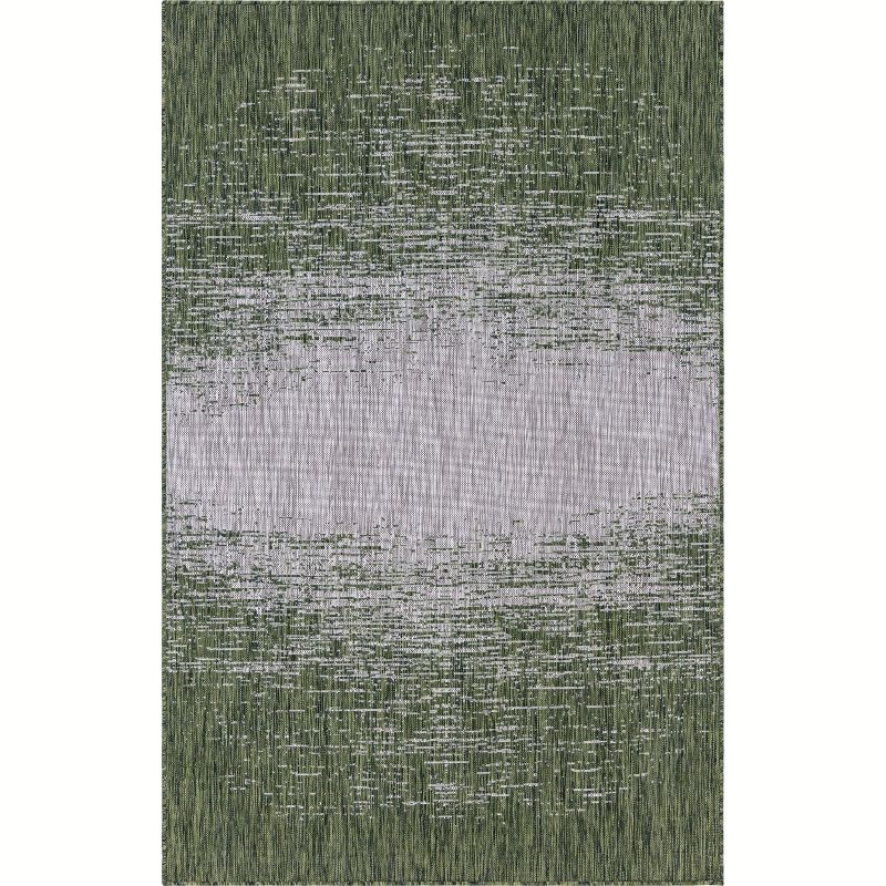 Unique Loom 5' 1 x 8' 0 Rectangle Indoor/Outdoor Modern Green Area Rug