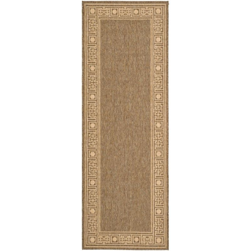 Courtyard CY5143 Power Loomed Indoor and Outdoor Runner Rug - Dark Beig/Beige - 2'7"x8'2" - Safavieh