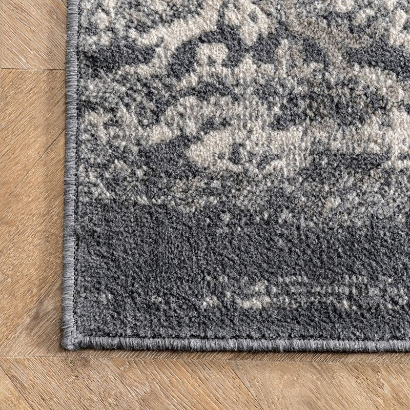 Nuloom Freja Oriental/Persian 9x12 Indoor Area Rug for Living Room Bedroom Dining Room Kitchen, Dark Grey/Ivory