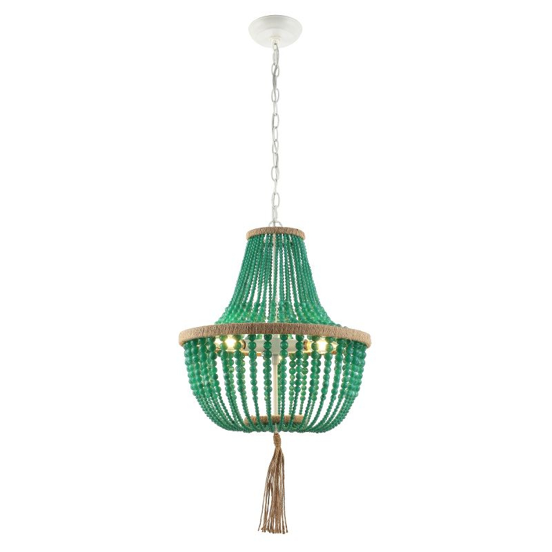 Lush Kristi Beads Pendant Lamp - LIT4477 - Green - Safavieh
